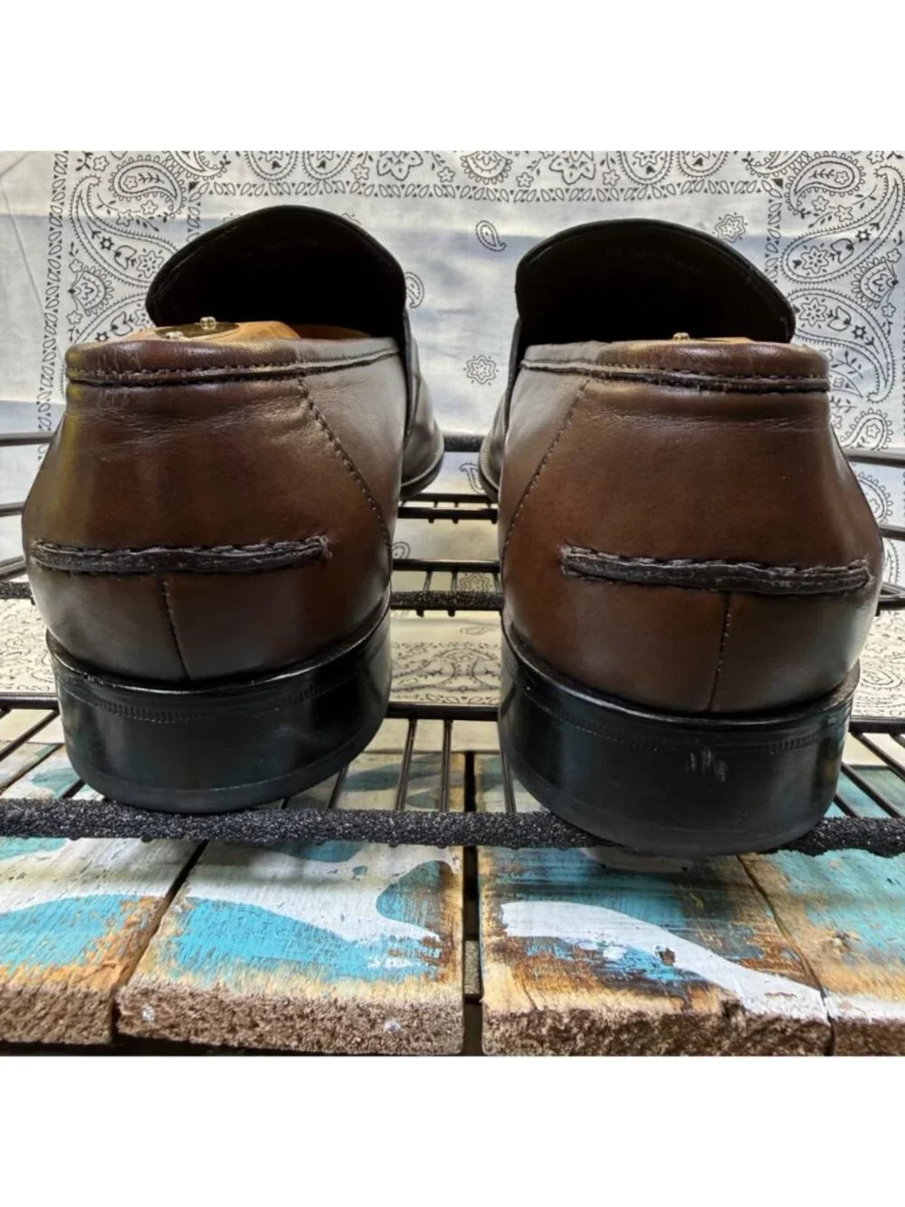 Boss By Hugo Boss Loafers Brown Leather Apron Toe Mens Size 10 EUC